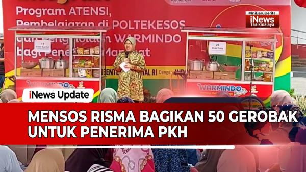 VIDEO: Mensos Risma Bagikan 50 Gerobak Penerima PKH di Tasikmalaya: Mari Ubah Takdir jadi Lebih Baik