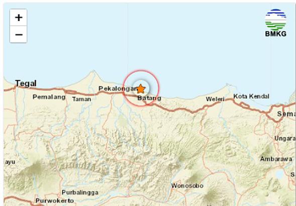 Gempa Magnitudo 4,4 Guncang Batang, Getarannya Terasa hingga Kendal dan Pekalongan