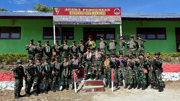 Peduli Pendidikan di Batas Negeri, TNI Perbatasan Bantu Renovasi SD Mamlasi hingga Peresmian