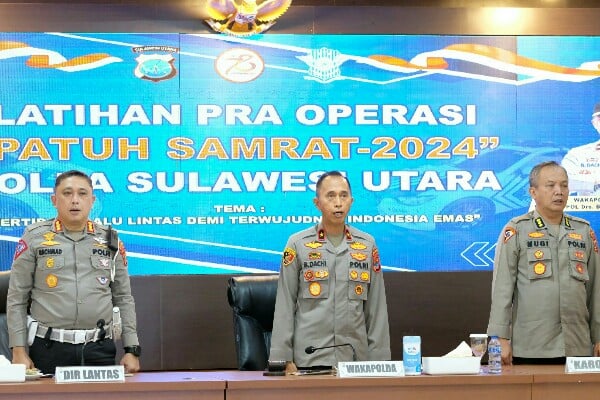 Polda Sulut Gelar Latpraops Menjelang Operasi Patuh Samrat 2024