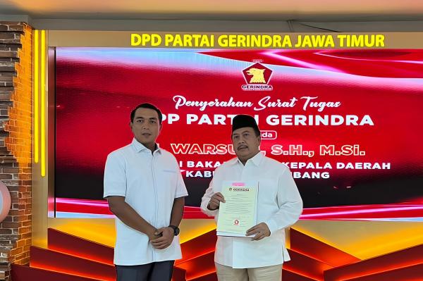 Warsubi Dapat Restu Partai Gerindra Maju di Pilkada Jombang 2024, Surat Khusus dari Prabowo