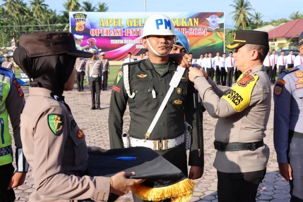 Kapolres Pidie Jaya Pimpin Apel Gelar Pasukan Operasi Patuh Seulawah 2024