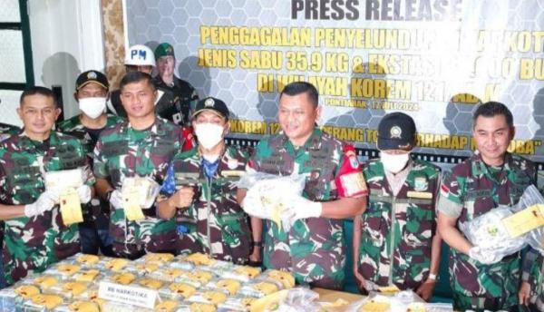 Penyelundupan Sabu 35 Kg di Perbatasan RI-Malaysia Berhasil Digagalkan Satgas Pamtas TNI AD