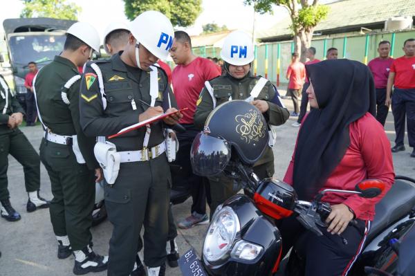 Denpom IM/1, Korem Lilawangsa Gelar Pemeriksaan Kendaraan Dinas dan Pribadi Prajurit TNI