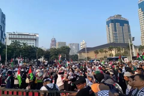 Ribuan Massa Aksi Bela Palestina Tolak Israel di Olimpiade Paris
