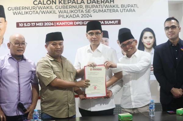 Partai Gerindra Serahkan Rekomendasi Dukungan ke Rico-Zaki untuk Maju di Pilkada Medan 2024