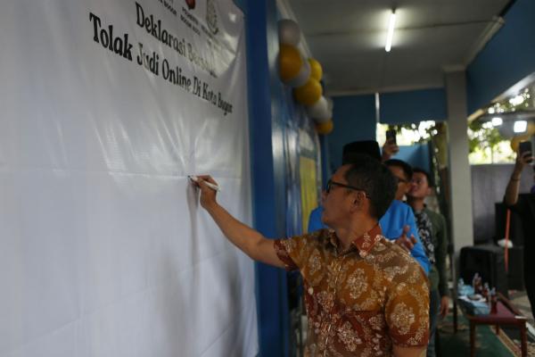 Pj Wali Kota Bogor Bersama Forkopimda Hingga Unsur Pemuda Kompak Deklarasi Tolak Judi Online