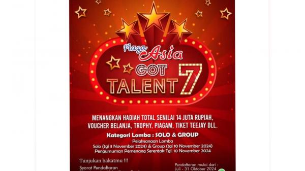 Plaza Asia Tasikmalaya Kembali Menggelar Plaza Asia Got Talent 7, Buruan Daftar!