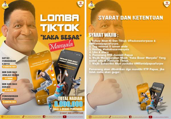 Milenial Papua for PW Gelar Lomba Tiktok Jingle Kaka Besar Manyala