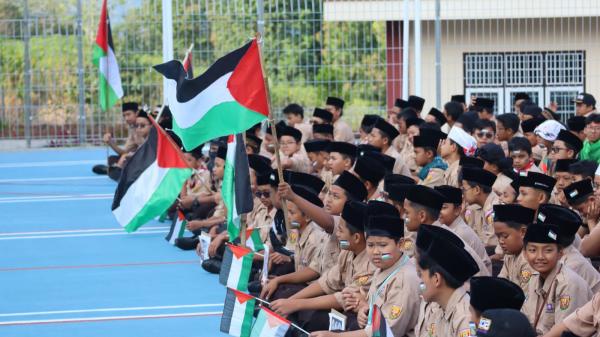 Santri Ponpes As-Syifa Subang Gelar Aksi Solidaritas Bela Palestina