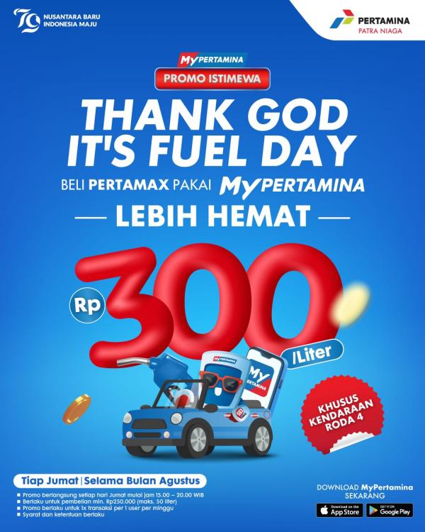 Pertamina Patra Niaga Berikan Promo Melalui Aplikasi MyPertamina untuk Memperingati HUT ke-79 RI