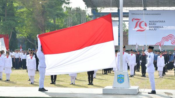 Pemkot Banjar Gelar Upacara Pengibaran Bendera HUT ke-79 RI di Taman Kota