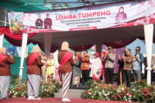 Ribuan Tumpeng Ramaikan HUT ke 79 Kemerdekaan RI di Purbalingga