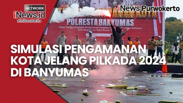 Video Simulasi Pengamanan Kota Jelang Pilkada 2024 di Banyumas