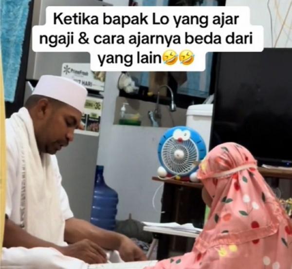 Ayah Kreatif Ajarkan Anak Mengaji dengan Cara Unik, Viral di Media Sosial