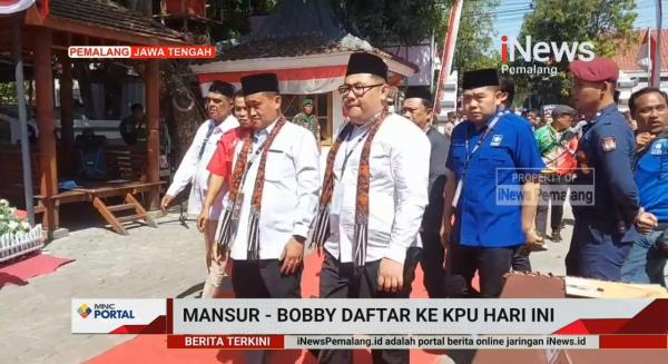 Video: Pasangan Bakal Calon, Mansur Hidayat dan Bobby Daftar ke KPU Pemalang Hari Ini