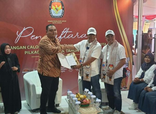 Didukung Partai Koalisi Cimahi Bersatu, Dikdik-Bagja Daftar ke KPU Cimahi