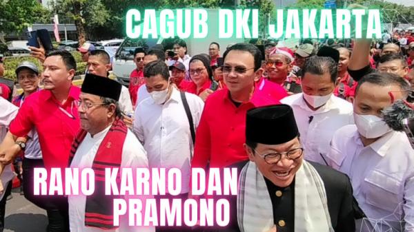 Ribuan Massa Antarkan Rano Karno - Pramono Anung ke KPU DKI Jakarta