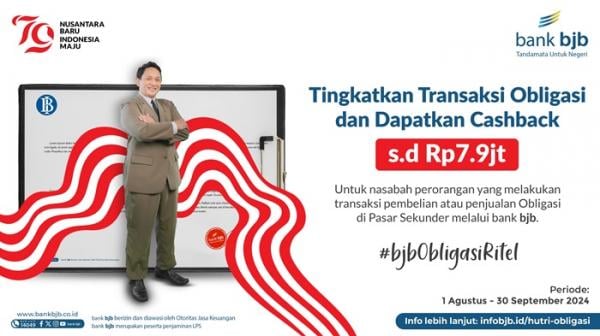 Semarakan HUT ke-79 RI, Transaksi Obligasi di bank bjb Dapat Cashback Jutaan Rupiah