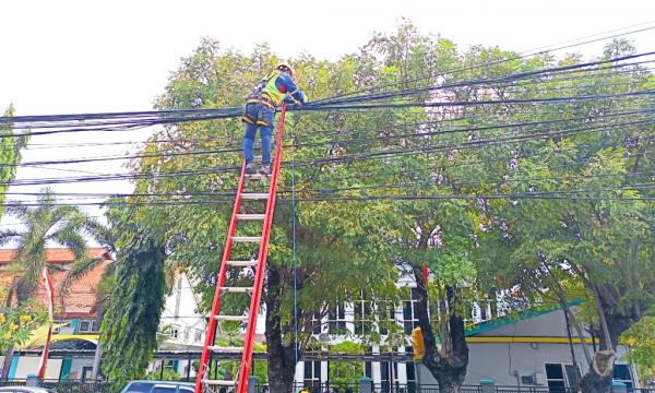 Jaga Estetika Kota dan Keandalan Jaringan, PLN Icon Plus Menata Kabel FO di Tiang PLN Madiun Kota