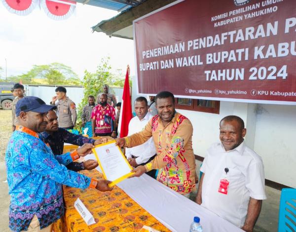 KPU Kabupaten Yahukimo Terima 3 Paslon dalam Pendaftaran Pilkada 2024