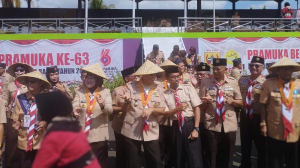 Ribuan Anggota Pramuka Meriahkan HUT Pramuka ke-63 di Jawa Barat di Lokasana Ciamis