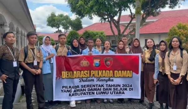 Polres Luwu Utara Inisiasi Deklarasi Pilkada Damai Kalangan Pelajar