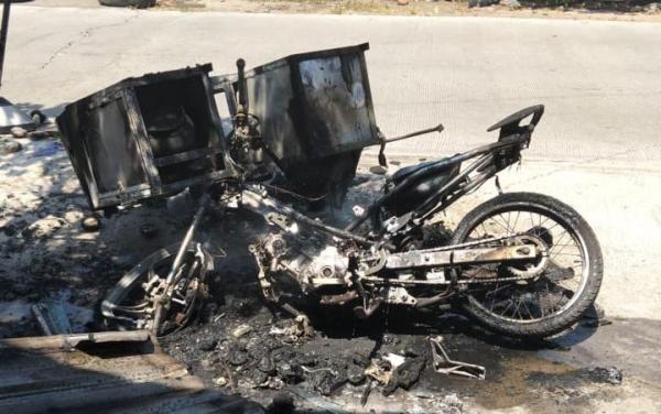 Sepeda Motor Penjual Bakpao Hangus Terbakar, Begini Kronologinya