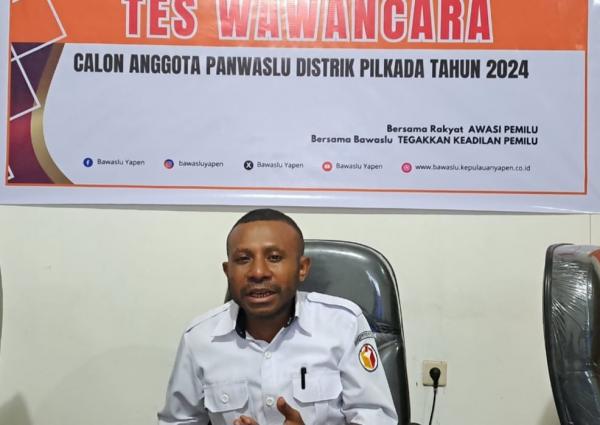 Awasi Pilkada 2024, Bawaslu Yapen Buka Pendaftaran Pengawas TPS