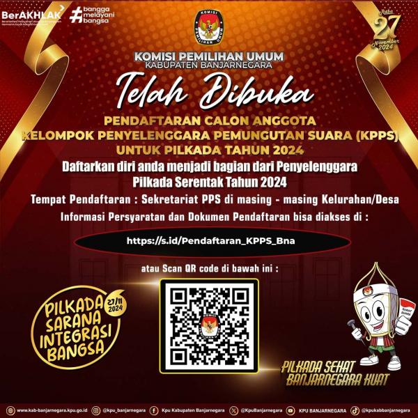 KPU Kabupaten Banjarnegara Butuhkan 11.725 Orang KPPS untuk Pilkada Serentak 2024