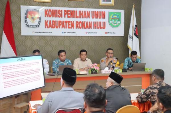 Polres Rohul Gelar Persiapan Pengamanan Nomor Urut Paslon  