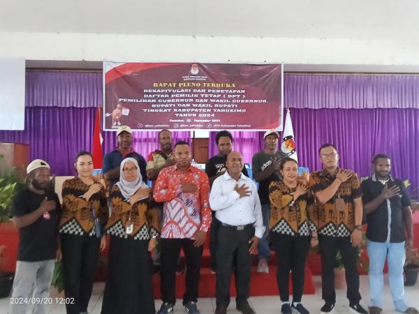 KPU Yahukimo Gelar Rapat Pleno Terbuka Penetapan DPT Pemilu 2024