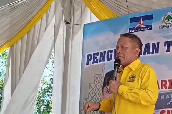 Ketua Golkar pesawaran,ajak masyarakat menangkan pasangan Arisandi dan Supriyanto di pilbup 2024