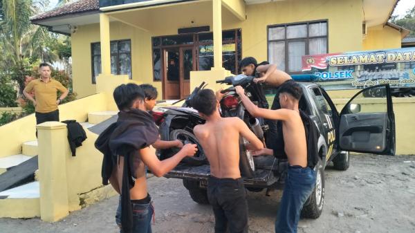 Polsek Cidaun Amankan Belasan Geng Motor yang Hendak Tawuran