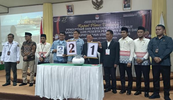 KPU Tetapkan Ombas - MRT nomor urut 1, dan Dedy - Andrew nomor urut 2 di Pilkada 2024