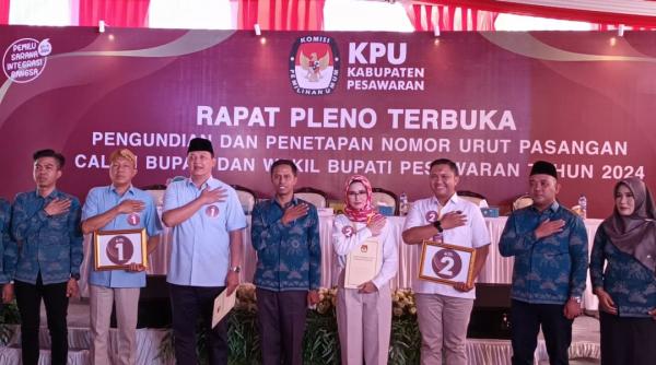 Duel Sengit di Pilkada Pesawaran 2024: Pengundian Nomor Urut Pasangan Calon Resmi Digelar