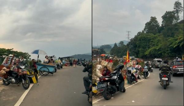 Viral! PKL Pakai Motor dan Mobil Menjamur di Jalur Puncak usai Dilakukan Penertiban