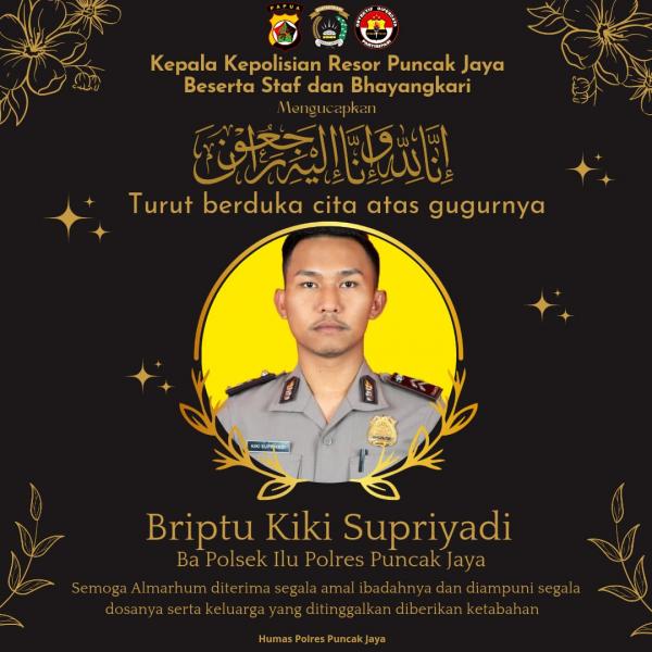 Personel Polres Puncak Jaya Gugur Ditembaki oleh OTK