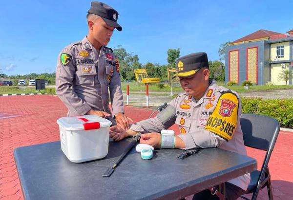 Cek Kesehatan Personil OMP, Kapolres Rohul Pastikan Netralitas dan Sinergitas