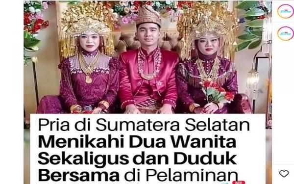 Viral! Pria Ini Nikahi 2 Perempuan Sekaligus, Tebar Senyum Bangga di Pelaminan 