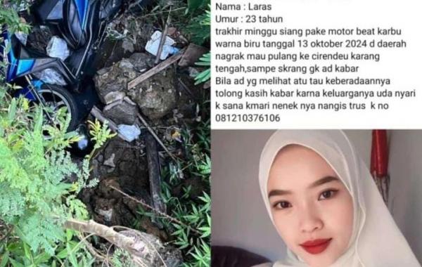 4 Hari Menghilang Gadis Cantik Warga Nagrak Sukabumi Ditemukan Tewas di Selokan 