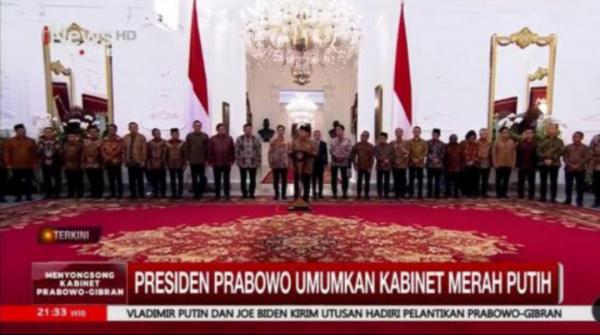 Daftar Lengkap Menteri Prabowo - Gibran, AHY dan Yusril Jabat Menteri Koordinator