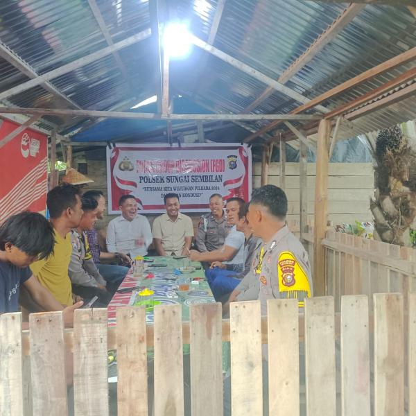 Polsek Sungai Sembilan Gelar Cooling System Berupa FGD, Mempersiapkan Masyarakat Hadapi Pilkada