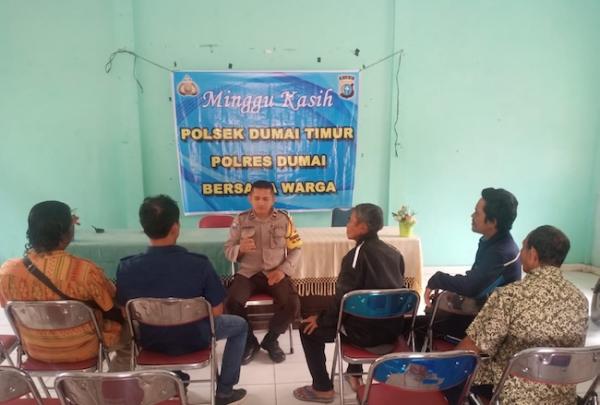 Polsek Dumai Timur Ajak Jemaat Gereja Jaga Kamtibmas Jelang Pilkada