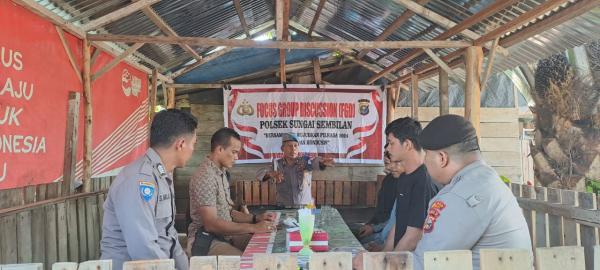 Meminimalisir dan Antisipasi Potensi Konflik di Masyarakat, Polsek Sungai Sembilan Gelar FGD