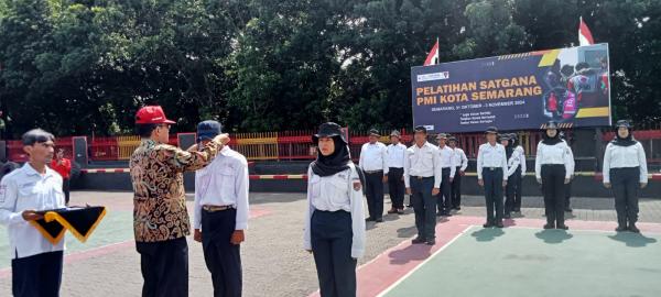 24 Relawan PMI Kota Semarang Ikuti Pelatihan Satgana di Markas Brimob Simongan