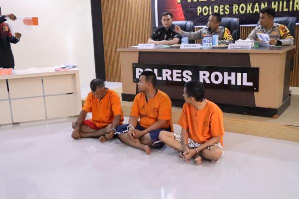 Polres Rohil Tangkap 3 Tersangka Spesialis Pencuri Mobil Lintas Kabupaten di 6 TKP