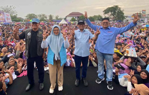 Kampanye Bareng Maesyal-Intan dan Andara Soni-Dimyati Dikemas Dalam Senam Sehat Bersama Warga