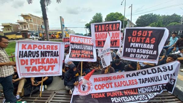 Demo di Mapoldasu, Mahasiswa Pospera Sumut Desak Evaluasi Kinerja Kapolres Taput