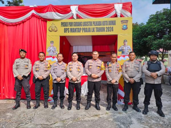 Tim Asistensi Polda Riau dan Kapolres Dumai Berlangsungkan Kegiatan Pengecekan Gudang Logistik KPU